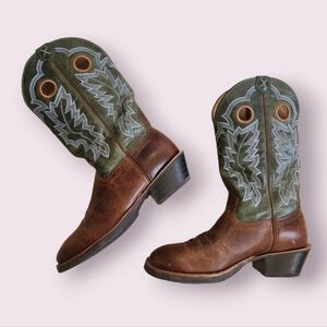 Twisted X |‎ Buckaroo Heel Green Western Cowboy Boots Size Men's 9